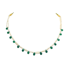 Necklace strand string single line onyx pearl stone briolette cut bead C 116